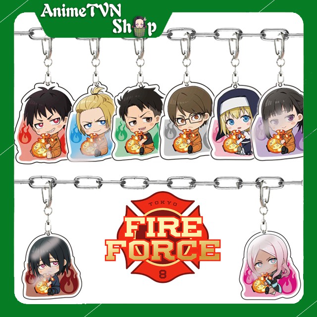 Móc khoá Mica anime Enen no Shouboutai (Fire Force) - Nhựa Cứng Acrylic In 2 mặt sắc nét ( ảnh thật )