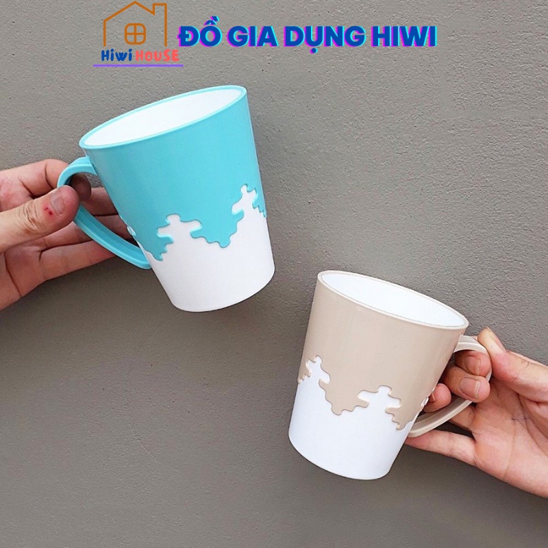 Cốc nhựa 2 màu 250ml Việt Nhật chịu nhiệt tốt - Cốc uống nước, đánh răng có quai cầm
