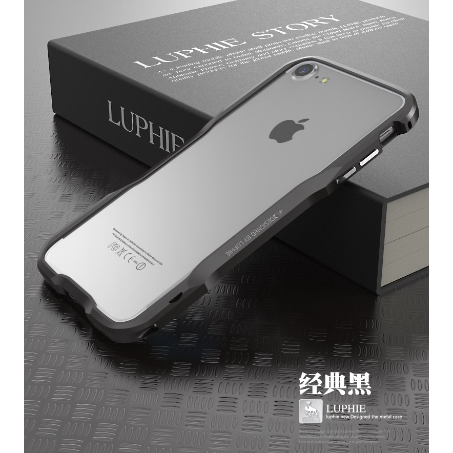 Ốp điện thoại chống sốc viền nhôm sang trọng Luphie dành cho Apple iPhone 7 8 Plus iphone7 iPhone8 iPhone8plus