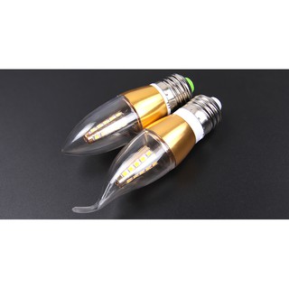 Bóng đèn nến LED 5W  đuôi vặn e27- Ánh sáng vàng