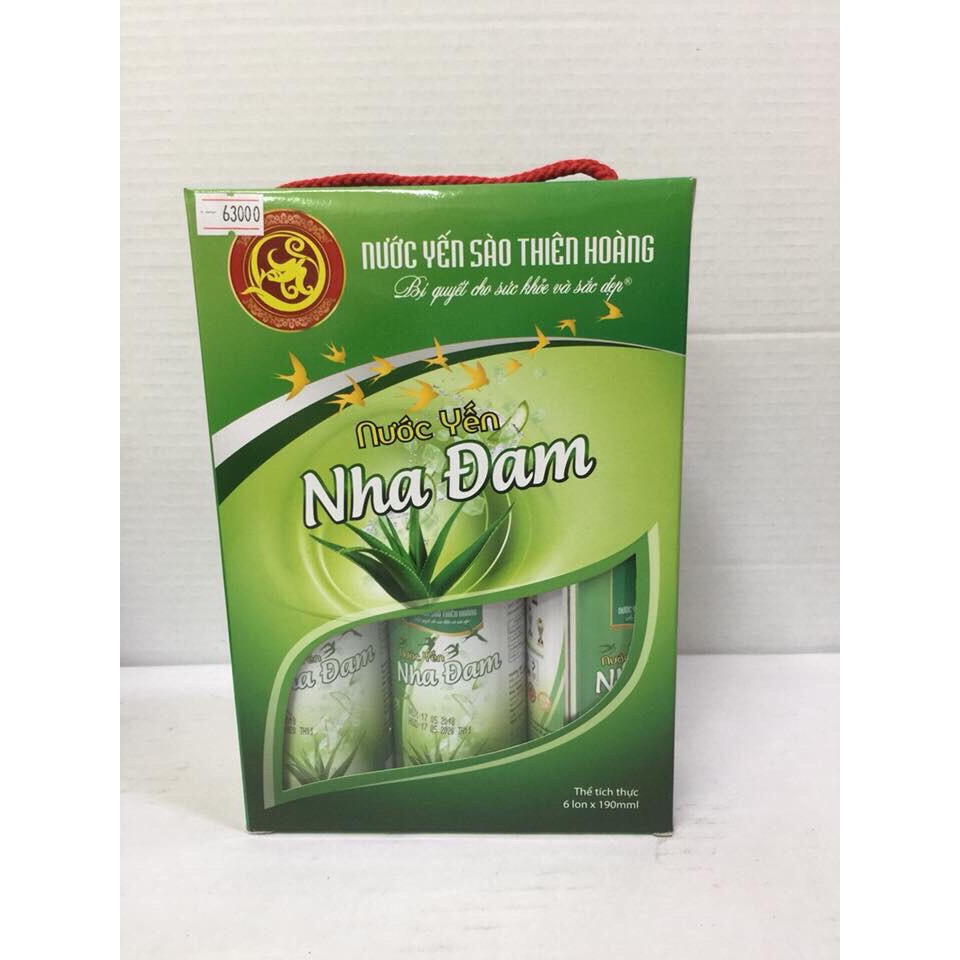 Nước yến sào Thiên Hoàng vị Nha đam cao cấp 190ml x 6 lon