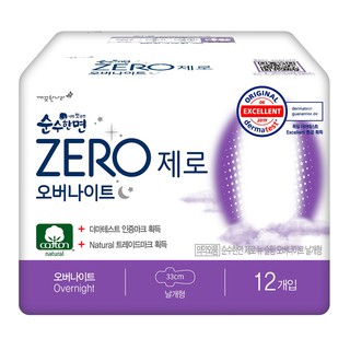 Băng vệ sinh ban đêm Kleannara Zero, Organic Overnight, Hàn Quốc 33cm- 12 miếng