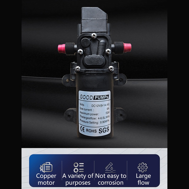 Máy Bơm Nước 12V 72W 130PSI 6L min Chuyên Dụng Rửa Xe Hơi