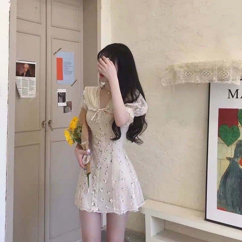 VÁY REN TƠ THÊU HOA TIỂU THƯ