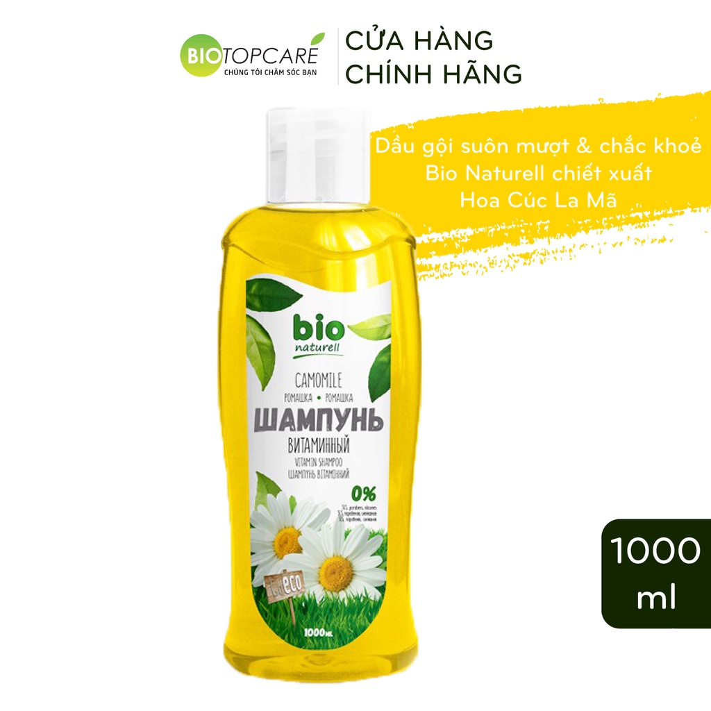 Dầu Gội Bio Naturell Suôn Mượt &amp; Chắc Khỏe Chiết Xuất Hoa Cúc La Mã 1000ml - BioTopcare Official - TN090