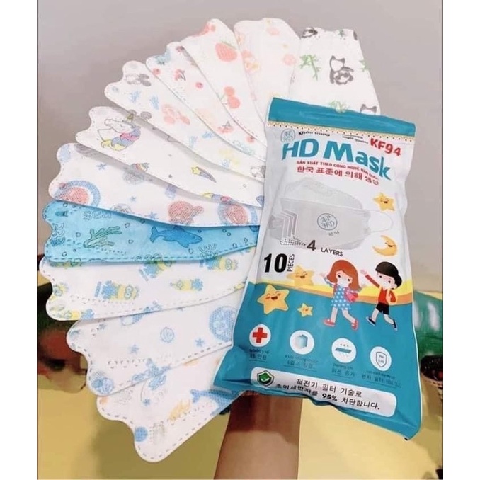 khẩu trang bé kf94 An Phong + Hoàng Dũng+ Tiến hùng  túi 10cai