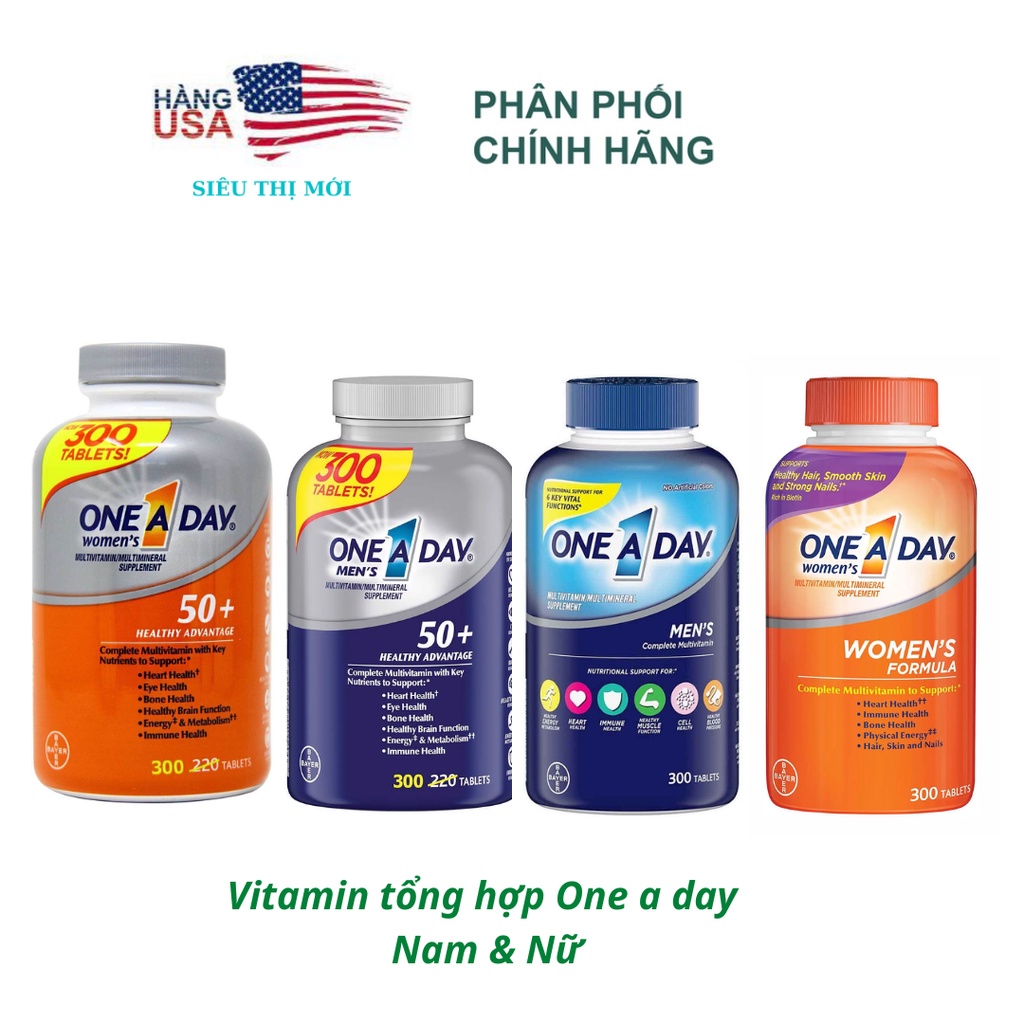 Viên Uống Vitamin Tổng Hợp One A Day Women' 300v - Mỹ - Date 2023 - Mẫu mới