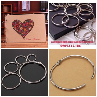 Móc - Khoen tròn gáy album, sổ, scrapbook (Kích thước từ 2,5cm đến 5,5cm) - 10 chiếc