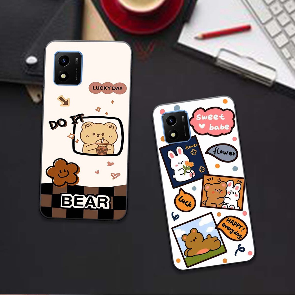 Ốp lưng điện thoại vivo y01 / y02s in hình khủng long xanh, gấu siêu đáng yêu