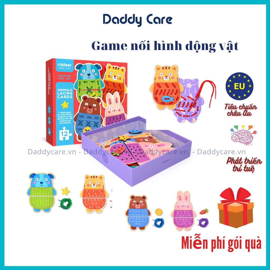 Đồ Chơi Montessories Nối Hình Động Vật Animal Threading Game Cho Bé - Đồ Chơi thông minh cho bé 4 tuổi