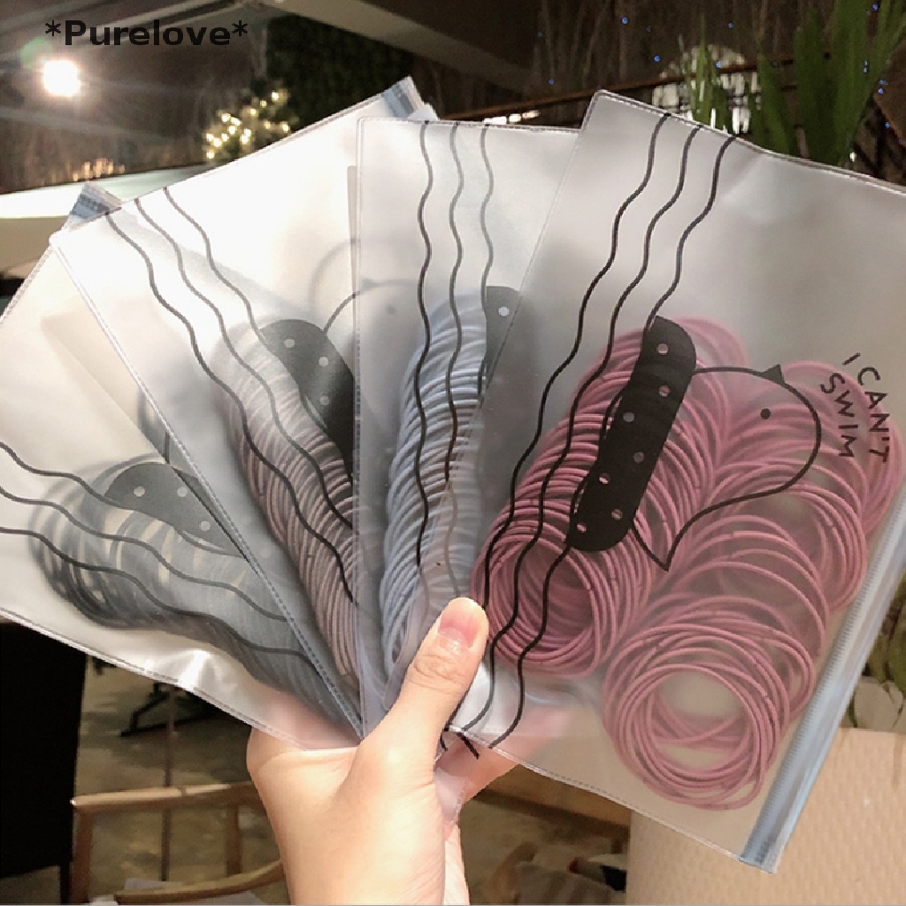 Set 50 Dây Cột Tóc Cao Su Co Giãn Dành Cho Nữ