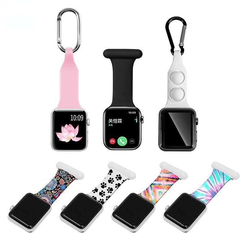 Dây Đeo Đồng Hồ Apple watch 1/2/3/4/5/6/7 Y Tá Bằng Silicon In Hình Chuột Có Móc Treo
