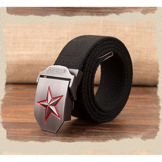 Dây nịt thắt lưng vải đầu ngôi sao đỏ phù hợp quần kaki quần jean, váy zip rằn ri