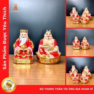 Bộ Tượng Thần Tài Ông Địa Áo Choàng Đỏ - Cửa Hàng Thờ Cúng Sa Di Hoan Hỉ