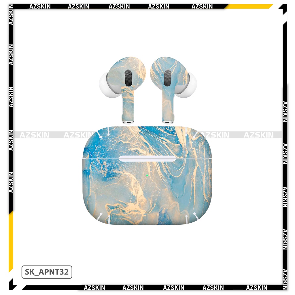 Miếng Dán Skin Airpods 1/2/3/Pro 2 Hình Vân Đá Xanh |SK_APNT32| Chất Liệu Nhập Khẩu, Chống Nước, Bền Màu, Khuôn Cắt Sẵn