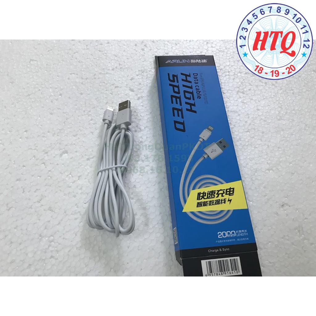 Cáp Sạc 2m Chính Hãng Arun Cho IP 5,6,7,X