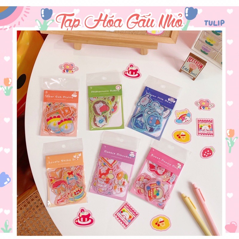 Set 40 sticker DIY cưng xỉu - Gaunho