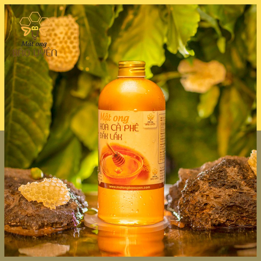 Mật Ong Hoa Cà Phê 100% Nguyên Chất Bảo Uyên Tăng Cường Sức Đề Kháng Loại Chai Dung Tích 500ml