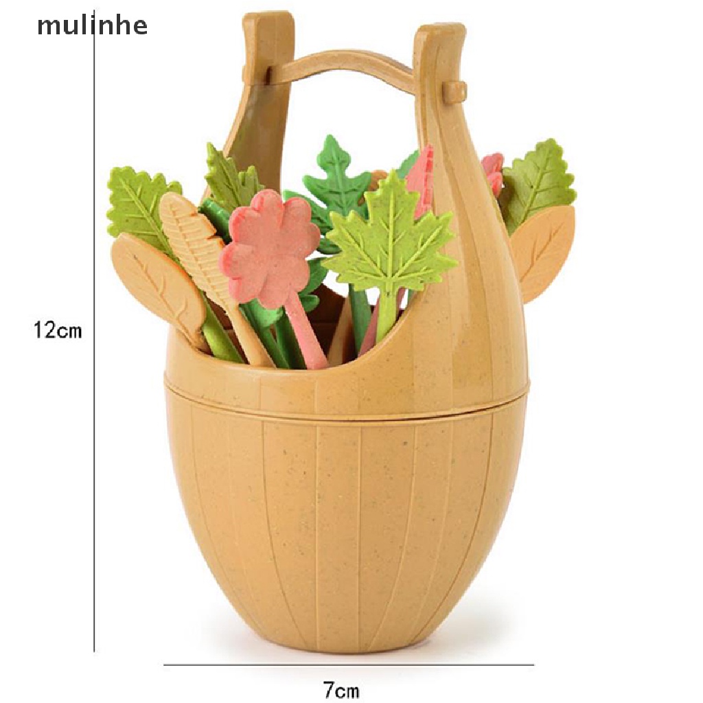 Set 16 Nĩa Ăn Trái Cây Mini Hình Hoạt Hình Dễ Thương