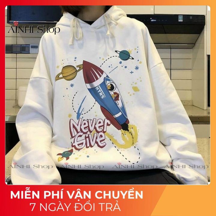 Áo Hoodie Nam Nữ ❤️FREESHIP❤️ Áo Khoác Hoodie (Phi Hành Gia) Vải Nỉ Nhiều Màu - Áo Hoodie Free Size Dưới 65kg