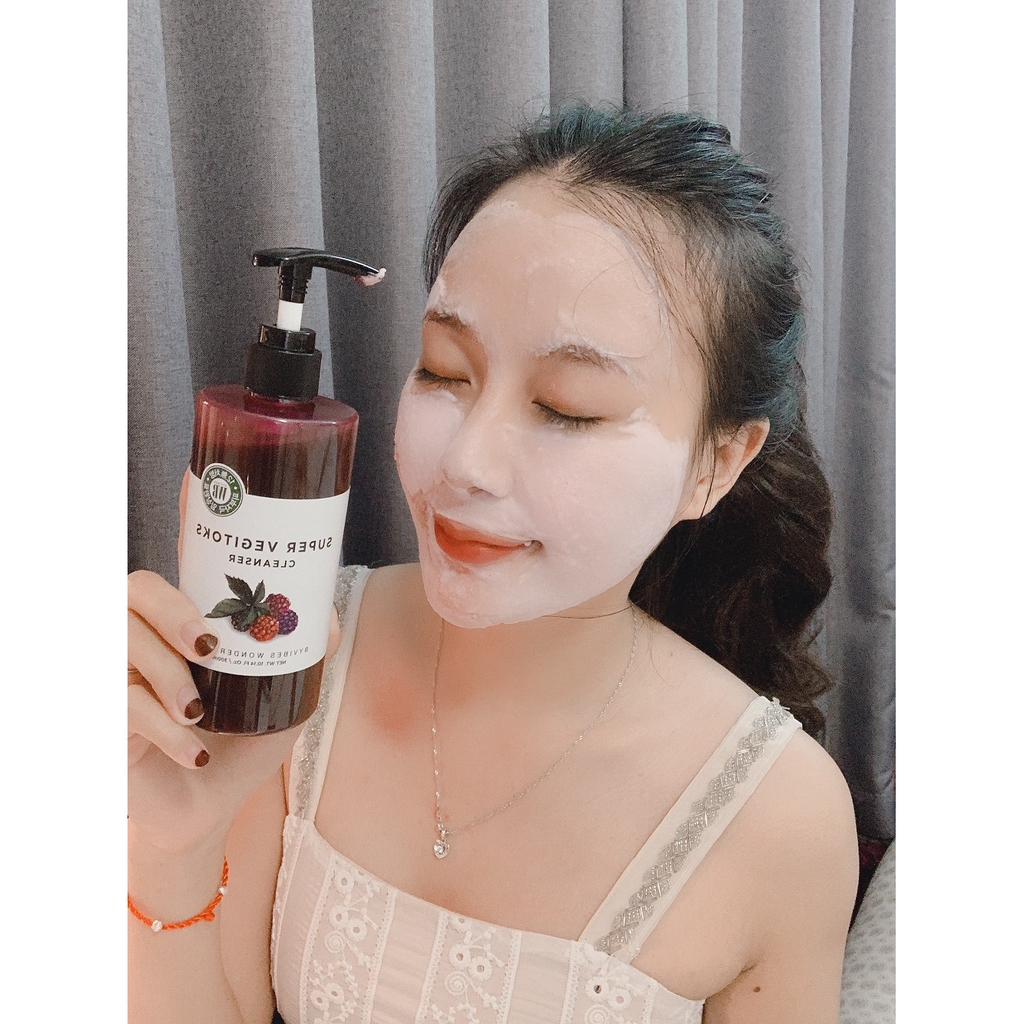 Sữa Rửa Mặt Sủi Bọt Khí ''3 in 1'' Tẩy Trang - Rửa Mặt - Thải Độc Tố Byvibes Wonder Bath Super Vegitoks Cleanser | BigBuy360 - bigbuy360.vn