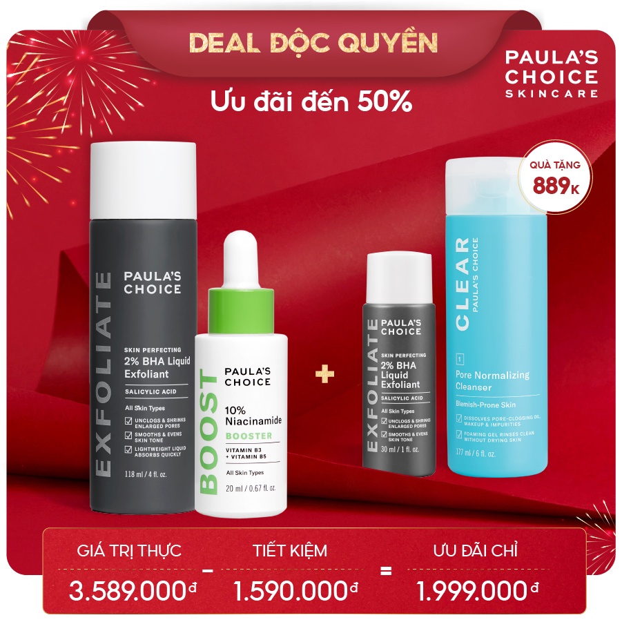 Bộ sản phẩm chăm sóc da hỗ trợ kiểm soát dầu thừa và thu nhỏ lỗ chân lông của Paula’s Choice - 2010.7980