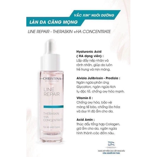 Tinh chất dưỡng 50ml HA hyaluronic line repair Christina THE THERA SKIN + HA CONCENTRATE