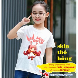 HOT- Áo Thun Trẻ Em In Hình Games Mini World Skin Thỏ Mini Vải Thái S078 - mẫu mới
