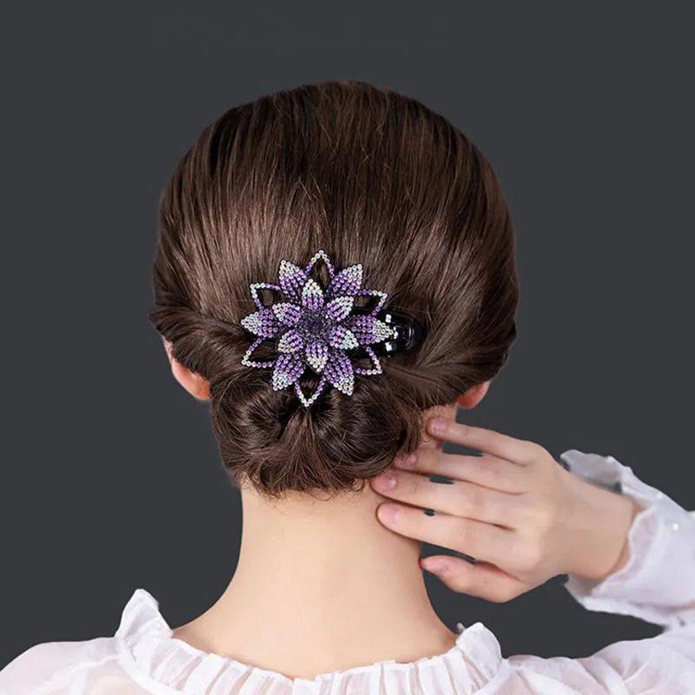 Kẹp Tóc Nhựa Hình Chữ U Họa Tiết Hoa Phong Cách Hàn Quốc Đơn Giản Dễ Phối Đồ