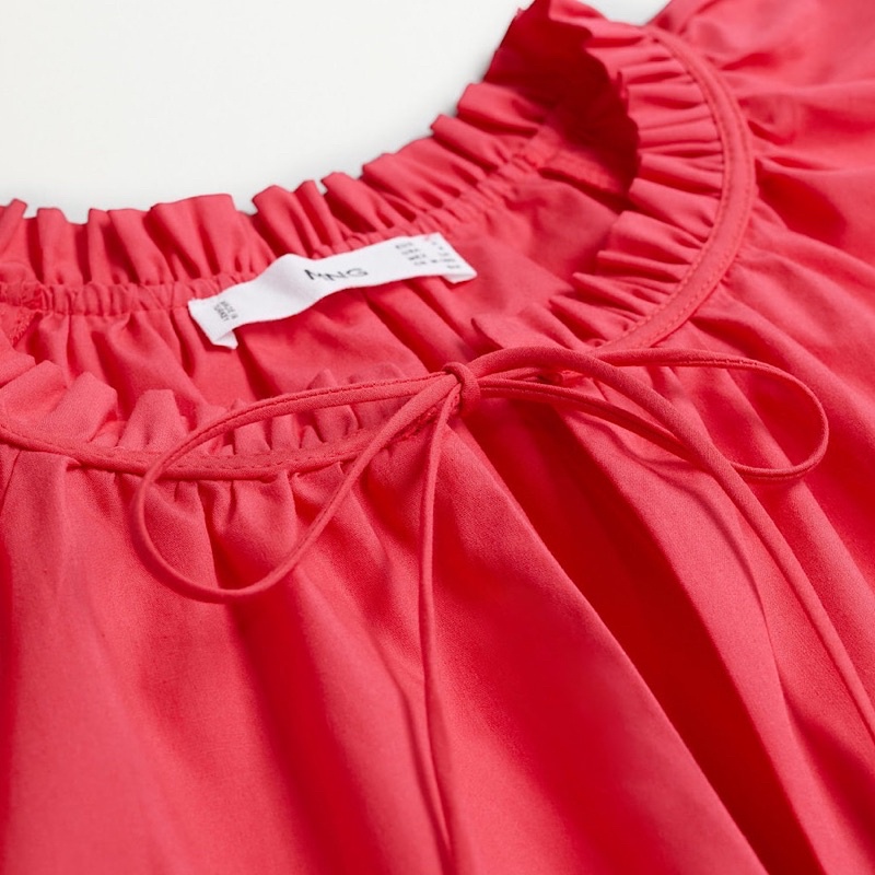 Áo Sơ Mi Kiểu Cổ Nhún Bèo Mango