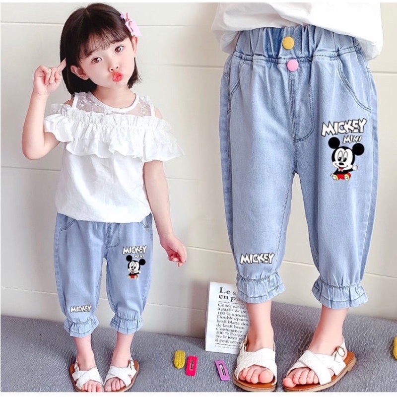 Quần bò giấy in hình cho bé 8-22kg