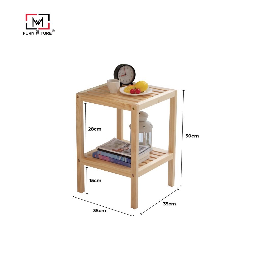 Kệ gỗ trang trí 2 tầng đa năng 35x35x50 MW FURNITURE - nội thất trang trí