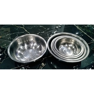 Bộ 5 bát inox ( 4 bát lớn và 1 rổ)