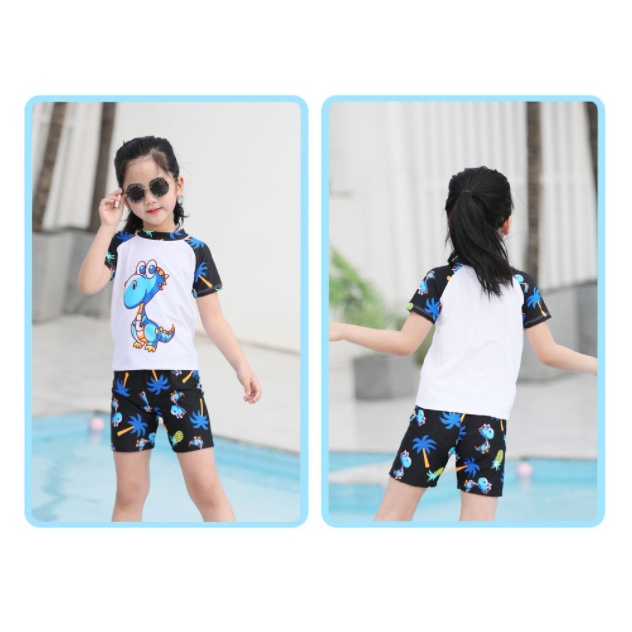 Bộ Đồ Bơi 2 Mảnh Tay Ngắn In Hoạt Hình Dễ Thương Cho Bé Trai