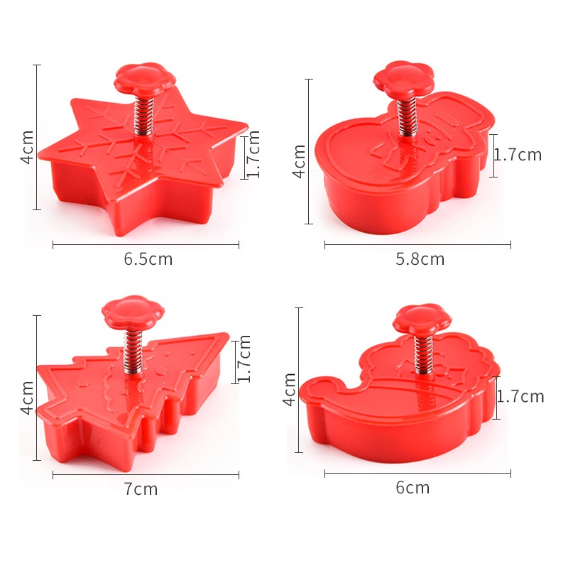 Set 4 khuôn cắt bánh quy tạo hình chủ đề giáng sinh