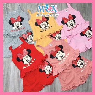 Bộ hai dây mickey chất đũi minky mom cho bé Monmonkid