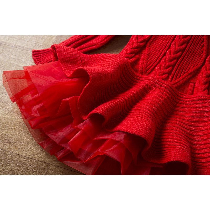 Đầm Dệt Kim Tay Dài Thời Trang Thu Đông Cho Bé Gái