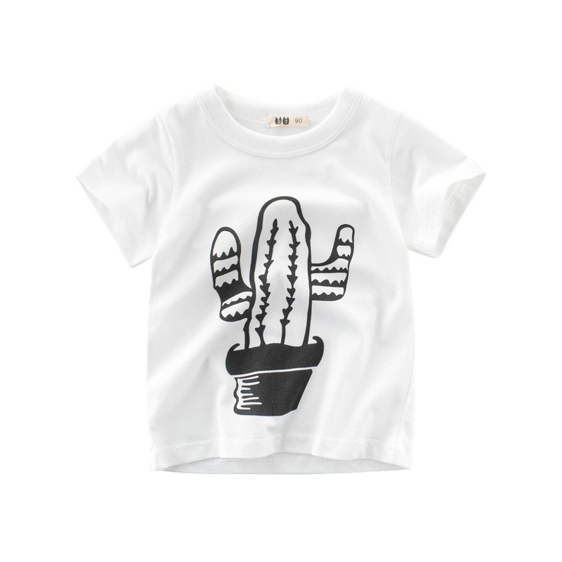 Áo phông bé trai cộc tay 27kids áo cặp áo đôi cho bé họa tiết xương rồng chất cotton hàng xuất Âu Mỹ