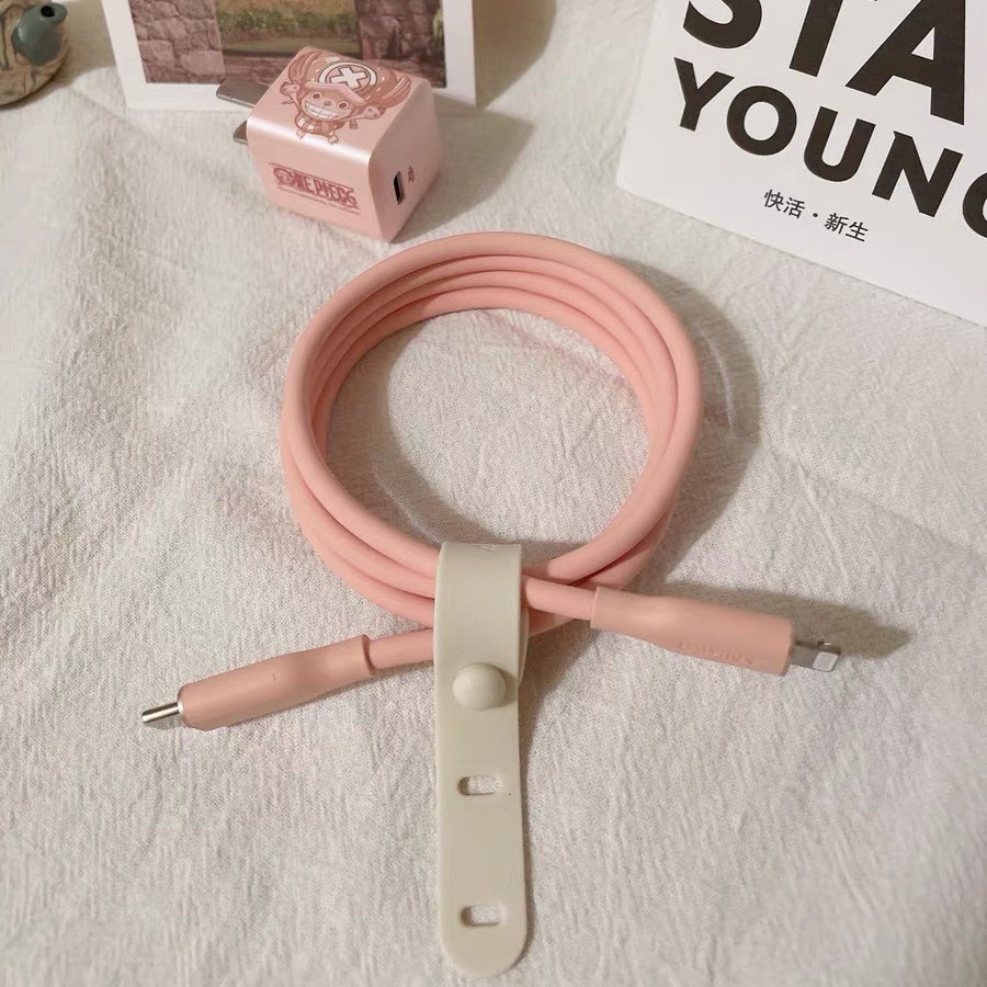 Bộ Sạc Anker Hồng Pink sạc nhanh 20W Powerport Nano III 20W A2633 và Cáp Flow A8662