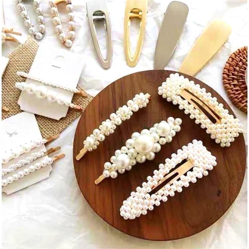 Set 4 Kẹp Tóc Ngọc Trai Nhân Tạo Siêu Sang Chảnh Cho Các Nàng Điệu - phụ kiện làm tóc dạ tiệc cô dâu