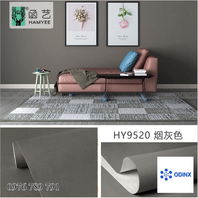 Giấy dán tường trơn màu pastel ODINX Decor decal dán tường phòng ngủ, dài 5m khổ rộng 45cm