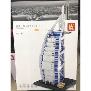 Lắp ráp Architecture Wange 5220 Xếp Hình Kiến Trúc Khách Sạn Cánh Buồm Burj Al Arab 1366 Mảnh