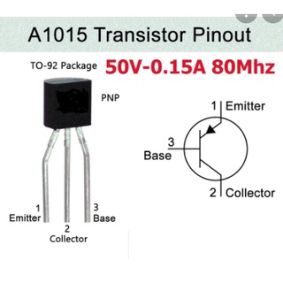 [10 CON ] Transistor A1015 TO-92 50V 0.5A PNP