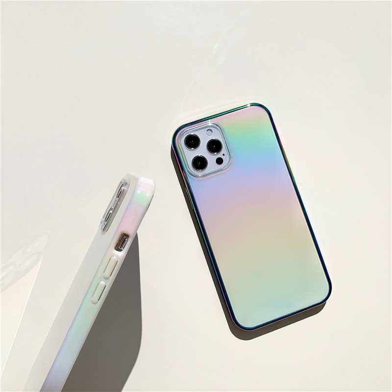 Ốp màu hologram viền trắng