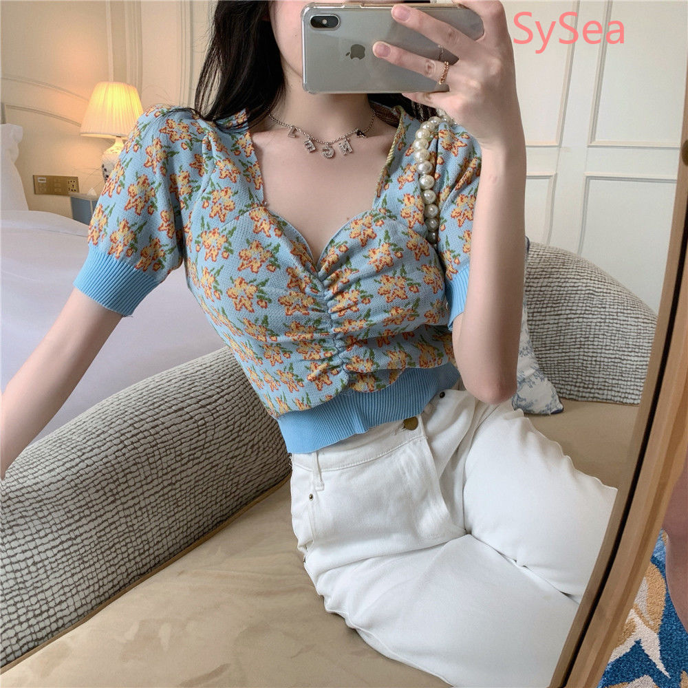 Áo Dệt Kim Ngắn Tay Thời Trang Mùa Hè Cho Nữ