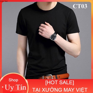 Áo thun nam cổ tròn ngắn tay đẹp màu đen, trắng