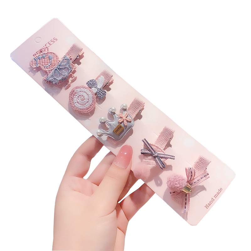 Set 5 Kẹp Tóc Hình Bông Hoa Dễ Thương Cho Bé Gái