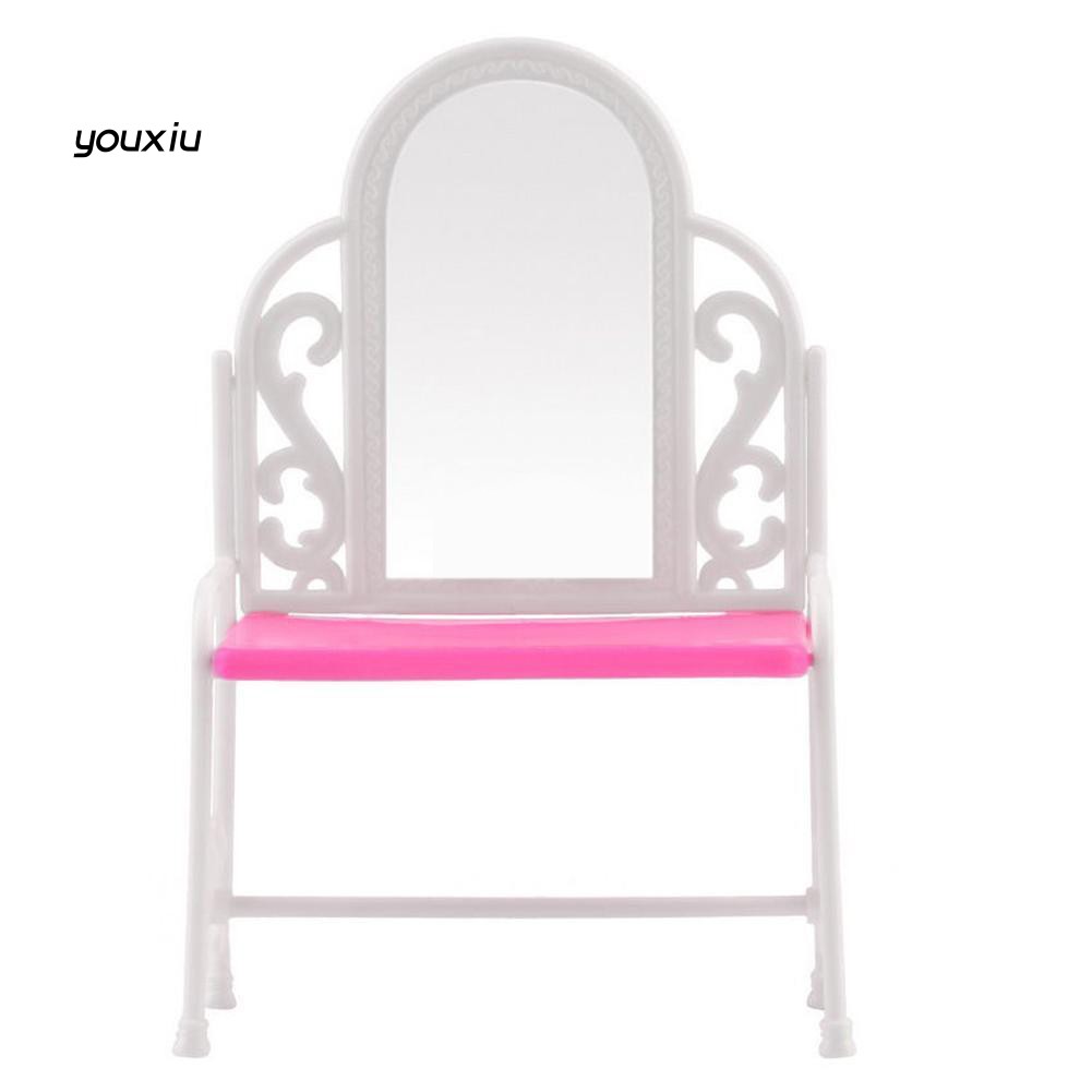 ♛YEWJ♛Dressing Table Chair Furniture Accessories Set for BJD Dolls Kids Toy House