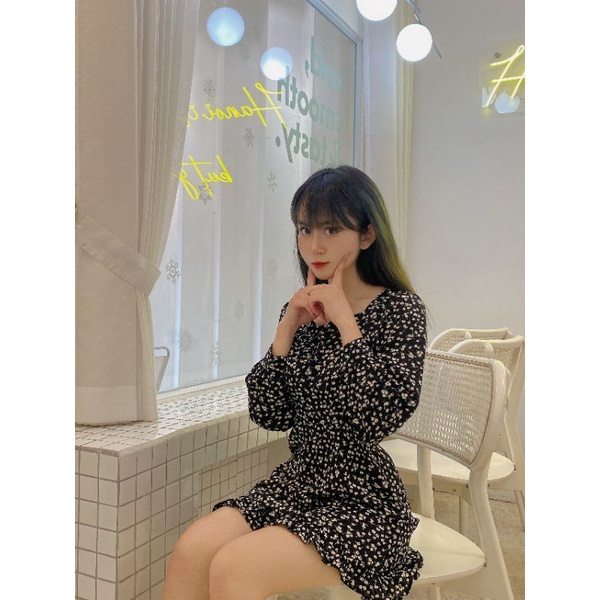 [Ảnh thật-video] Váy hoa nhí dài tay phối đuôi bèo Lichi Dress. | BigBuy360 - bigbuy360.vn