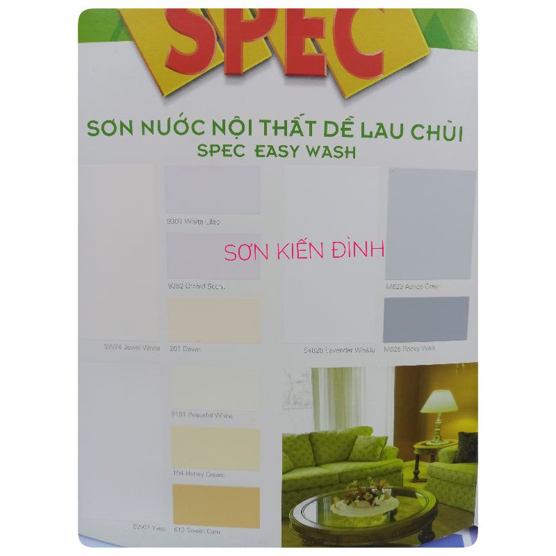 Tặng cọ 15cm - Sơn spec nội thất dễ lau chùi Easy Wash